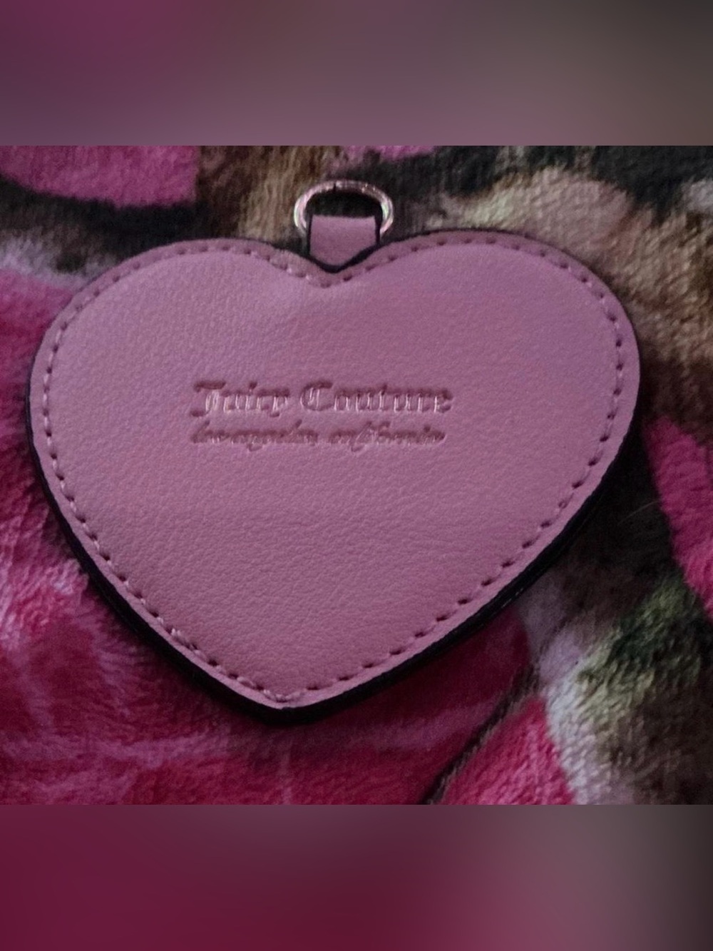 Juicy Couture Pink Heart Leather Key Charm